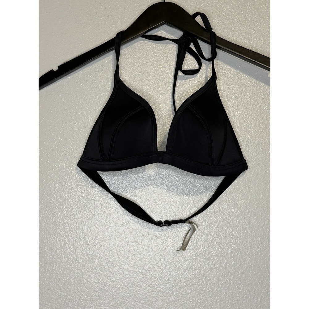 Pink Victorias Secret Padded Bikini Top String Triangle Black Size Medium